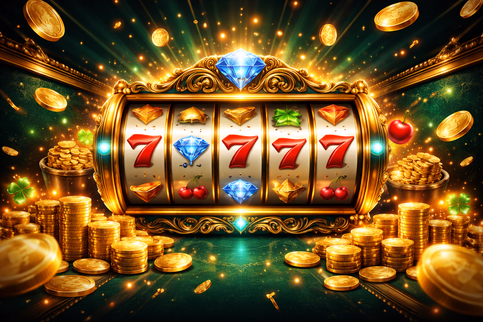Premium digital reel scene with golden coins, glowing symbols, and elegant gaming ambiance for 54BD slots